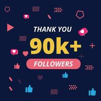 thanks for 90k followers vector