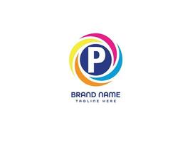 p modern letter logo design vector