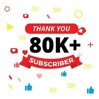 thanks for 80k subscribers vector