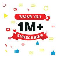 thanks for 1 million subscribers vector