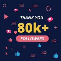 thanks for 80k followers vector