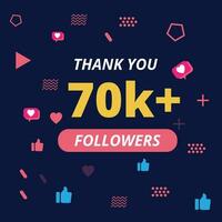 thanks for 70k followers vector