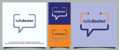 Doctor chat logo logo template vector