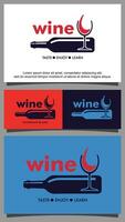 Wine bottle and glass logo template vector