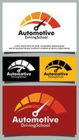 Vehicle speedometer logo template vector