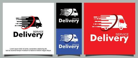 Truck delivery logo template vector