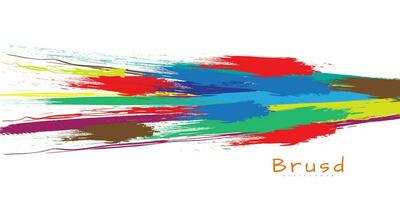 Abstract and Vector Brush Background with Colorful Brush Strokes