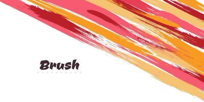 Abstract and Vector Brush Background with Colorful Brush Strokes