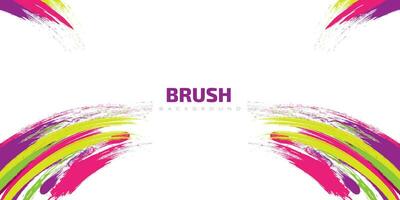 Abstract and Vector Brush Background with Colorful Brush Strokes