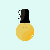 Vector image of a light bulb on a light yellow background A bright light bulb indicates an idea. analytical concept