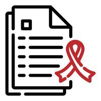 red ribbon symbol Health and medical concept. World AIDS Day, icons vector