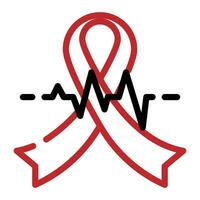 red ribbon symbol Health and medical concept. World AIDS Day, icons vector