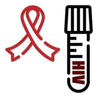 red ribbon symbol Health and medical concept. World AIDS Day, icons vector