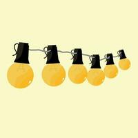 Vector image of a light bulb on a light yellow background A bright light bulb indicates an idea. analytical concept