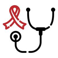 red ribbon symbol Health and medical concept. World AIDS Day, icons vector