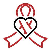 red ribbon symbol Health and medical concept. World AIDS Day, icons vector