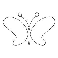 Continuous line butterfly vector illustration