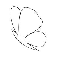 Continuous line butterfly vector illustration