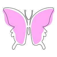 continuo línea mariposa vector ilustración