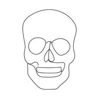 Single line human skull vector art design.