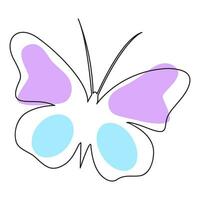 Continuous line butterfly vector illustration