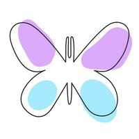 Continuous line butterfly vector illustration