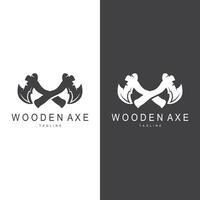 Axe Logo, Wood Cutting Tool Vector Icon, Silhouette Design, Retro Vintage Style