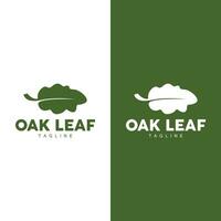 Oak Leaf Logo Design, Simple Green Plant Vector, Template Illustration vector