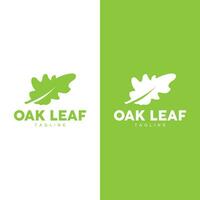 Oak Leaf Logo Design, Simple Green Plant Vector, Template Illustration vector