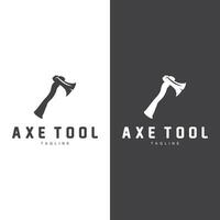 Axe Logo, Wood Cutting Tool Vector Icon, Silhouette Design, Retro Vintage Style