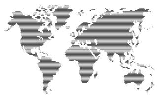 horizontal line world map and illusration vector