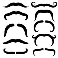 Black Retro Moustache Collection vector