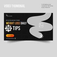 Creative fitness video cover banner customizable thumbnail template banner design, fully editable vector eps 10 file format