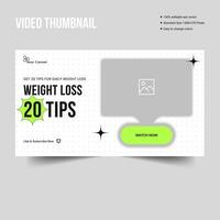 Best weight loss body and yoga video thumbnail banner template design, fully editable vectro eps file format banner template vector