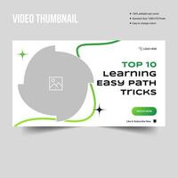 Beginner learning path tips video thumbnail banner design template, fully editable vector eps 10 file format