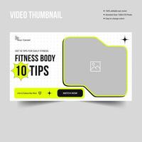 Editable vector thumbnail design for fitness body tips, fully customizable vector eps 10 file format cover banner design