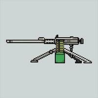 Pixel art Machine Gun. Pixelated Machine Gun. Machine Gun weapon icons background pixelated for the pixel art game and icon for website and video game. old school retro. vector