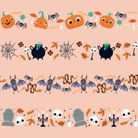 Vector border with drawings for Halloween