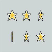 Pixel art Stars animation. Pixelated Star Frame. Star frame animation weapon icons background pixelated for the pixel art game and icon for website and video game. old school retro. vector