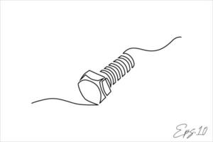 bolt continuous line art vector illustration