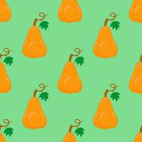 Vector seamless pattern with pumpkins. Hand drawn colorful illustration. Halloween background. Vector illustration