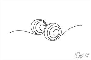 barbell continuous line vector illustration