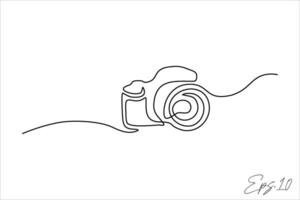 digital camera continuous line art vector illustration