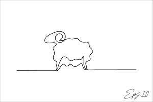 continuous line vector illustration design of sheep