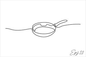 pan continuous line vector illustration