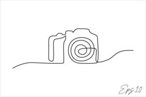 digital camera continuous line art vector illustration