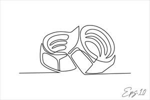vector illustration continuous line art drawing of bolt nut