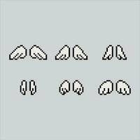 Pixel art Wings animation. Pixelated wings Frame. wings frame animation weapon icons background pixelated for the pixel art game and icon for website and video game. old school retro. vector