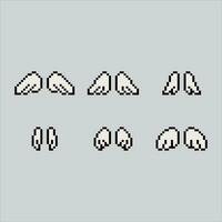 Pixel art Wings animation. Pixelated wings Frame. wings frame animation weapon icons background pixelated for the pixel art game and icon for website and video game. old school retro. vector