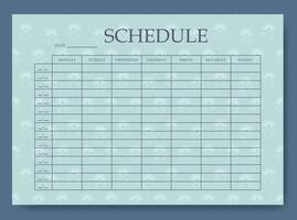 Creative pastel colored schedule template. Abstract background blank vector